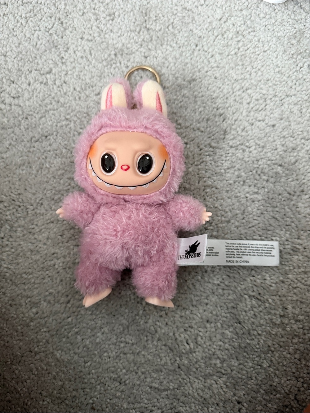 La Fufu Purple Fuzzy Bunny Keychain Plush